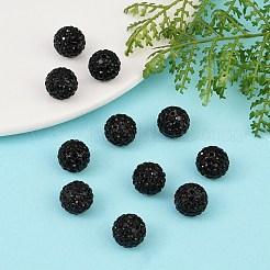 樹脂粘土ラインストーンビーズ  グレードA  ラウンド  PP 15  ジェット  12mm  穴：1.8mm  pp15（2.1~2.2mm）&nbsp;RB-C1438-12mm-A02