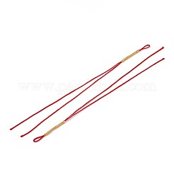 ナイロンメタリック織りコードループ作り  レッド  1mm、直径が2mm  長さ157~165mm&nbsp;NWIR-N017-01F