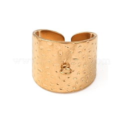 Textured 304 Stainless Steel Cuff Ring Settings&nbsp;SA-CBA7DC2-02G