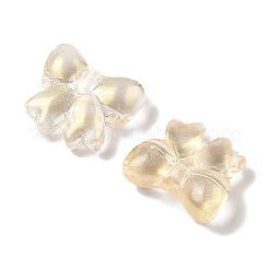 透明スプレーペイントガラスビーズ  蝶結び  ミックスカラー  15.5x17.5x7.5mm  穴：1.4mm&nbsp;GLAA-Z011-02