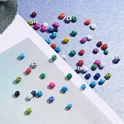 ガラスシードビーズ24色  ラウンド  ミックスカラー  4~5x3~4mm  穴：1~2mm&nbsp;SEED-YW0001-01-4mm