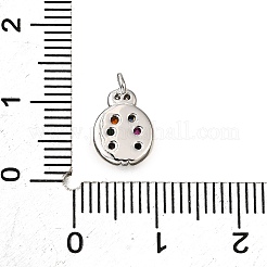 Brass Micro Pave Cubic Zirconia Pendants&nbsp;KK-D356-19P