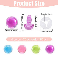 80Bags 4 Colors Plastic Safety Craft Eye&nbsp;KY-CA0001-64