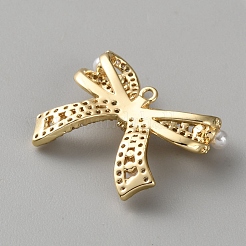 Brass Micro Pave Cubic Zirconia Pendants&nbsp;FIND-WH0817-162G-J
