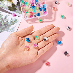 60本6色樹脂カボション  ネイルアートデコレーション  花  ミックスカラー  11x7mm  10個/カラー&nbsp;MRMJ-TA0001-42