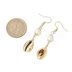 Natural Freshwater Pearl & Electroplated Shell Necklace and Bracelet and Dangle Earring Sets&nbsp;SJEW-JS01314