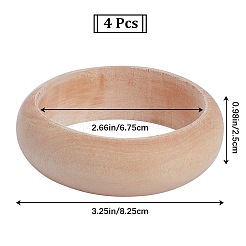 Unfinished Wood Plain Bangle for Women&nbsp;BJEW-WH0018-17