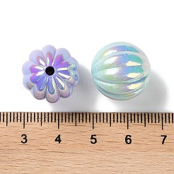 UVメッキアクリルビーズ  カボチャ  ミックスカラー  16~16.5mm  穴：2.2mm&nbsp;X-PACR-C007-11