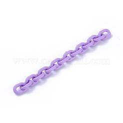 アクリル手作りアズキチェーン  クイックリンクコネクター  オーバル  パープル  19x14x4mm  1m /連&nbsp;X-AJEW-JB00527-05