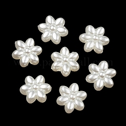 Abs模造パールビーズ  花  貝殻色  10x11x5.5mm  穴：1.8mm&nbsp;X-OACR-K001-12