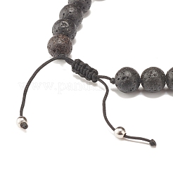 Adjustable Skull Braided Bead Bracelets&nbsp;BJEW-JB07497-01