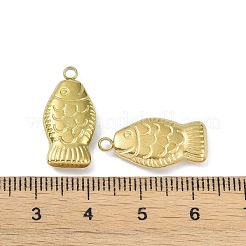 イオンプレーティング（IP）304ステンレスペンダント  魚のチャーム  18KGP本金メッキ  21x10x3.5mm  穴：1.8mm&nbsp;STAS-R233-20G