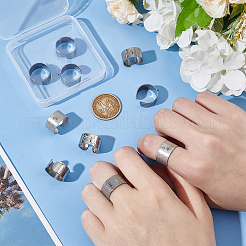 10Pcs 5 Styles 304 Stainless Steel Open Cuff Ring Components&nbsp;STAS-UN0054-83P