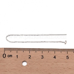 925スターリングシルバースタンドピアスパーツ  スタンプ925個付き  アメリカンピアス  アズキチェーン付き  銀  98x0.8mm  ピン：0.8mm&nbsp;STER-I014-03S