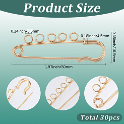30Pcs Iron Brooch Findings&nbsp;FIND-SC0020-15KCG