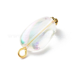 透明なアクリルパーツ  鉄と合金の発見  オーバル  クリアAB  24.5~25x11x8~8.5mm  穴：2mm&nbsp;PALLOY-JF00830