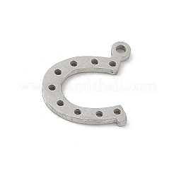 304ステンレススチールチャーム  蹄鉄  ステンレス鋼色  11x12x1mm  穴：1.2mm&nbsp;STAS-G355-14P