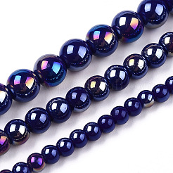 Electroplate Opaque Glass Beads Strands&nbsp;GLAA-T032-P4mm-AB03