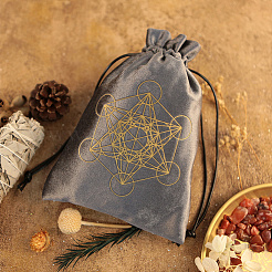Rectangle Gold Stamping Velvet Tarot Storage Drawstring Bags for Divination&nbsp;ABAG-WH20001-25C