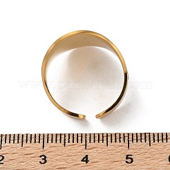 女性用304ステンレススチール調節可能なカフリング  聖人ベネディクト  ゴールドカラー  調整可能; 20mm&nbsp;RJEW-L129-06G