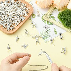 80pcs10スタイルチベットスタイルアロイペンダント  アンティークシルバー  20~30x10~23x3~6.5mm  穴：1.4~2.5mm  8個/スタイル&nbsp;FIND-CJ0005-15