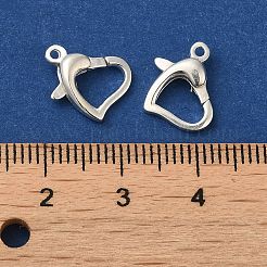 925スターリングシルバーカニカン  ハート  スタンプ925個付き  銀  10x12x3mm  穴：1.2mm&nbsp;STER-D006-12S