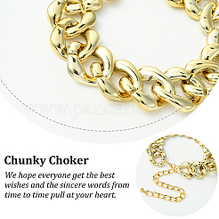 1Pc Aluminum Chunky Cuban Link Chain Choker Necklaces for Women&nbsp;NJEW-SP0001-11LG