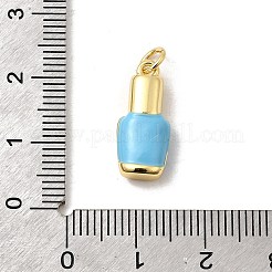 真鍮製エナメルペンダント  口紅のチャーム  長持ちメッキ  鉛フリー＆カドミウムフリー  丸カン付き  ラックめっき  18KGP本金メッキ  ライトスカイブルー  17.5x8x5mm  穴：3.5mm&nbsp;KK-A268-03G-B05
