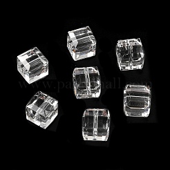 K9ガラス  模造オーストリアクリスタルビーズ  グレードAAA  多面カット  キューブ  透明  8x8x8mm（誤差範囲0.5~1mm以内のサイズ）  穴：0.9~1.6mm&nbsp;SWAR-F074-8x8mm-01