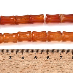 天然赤瑪瑙（染色・加熱）ビーズ連売り  竹の共同  12x8mm  穴：1.4mm  約33個/連  15.04''（38.2センチメートル）&nbsp;GG-CBA9281-C02-8x12mm