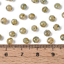 焼付塗装ガラスシードビーズ  ラウンド  多面カット  ダークカーキ  4~4.5x3~3.5mm  穴：0.9~1.2mm  約666個/50g&nbsp;SEED-N011-03E