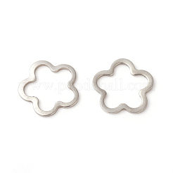 変色しにくい201ステンレススチール製リンクリング  花  ステンレス鋼色  14.5x14x0.5~0.8mm  インナーサイズ：12x10mm&nbsp;STAS-F192-004P
