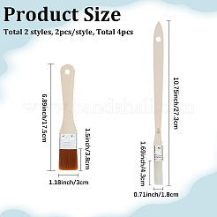 4Pcs 2 Styles Nylon Bristle Paint Brush&nbsp;AJEW-GF0012-96