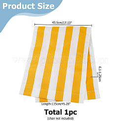 ストライプ柄の椅子オックスフォード生地  ビーチチェアクロス交換用品  オレンジ  1150x435x1~2.5mm&nbsp;AJEW-WH0348-853C