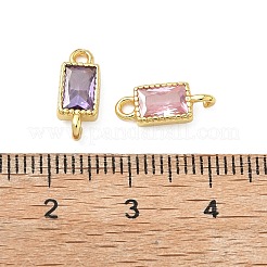 Brass Pave Cubic Zirconia Connector Charms&nbsp;KK-L264-08G