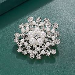 Flower Alloy Rhinestone Brooches for Women&nbsp;DJ-PW-WGD2C4F-01