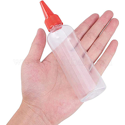 液体用のプラスチック製の空のボトル  先のとがった口のトップキャップ  透明  15.3x3.9cm  容量：100ミリリットル  5個/カラー  15個/セット&nbsp;DIY-BC0009-17