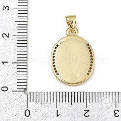 Brass Micro Pave Cubic Zirconia Pendants&nbsp;KK-D376-07G