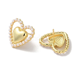 Rack Plating Brass Heart Stud Earring&nbsp;EJEW-H099-14G