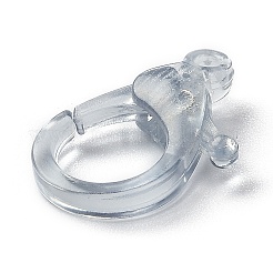透明なプラスチック製のカニカン  ライトグレー  26x19x6mm  穴：2mm&nbsp;KY-H005-A04