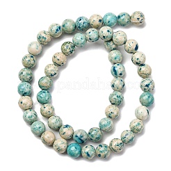 Natural Dyed Marble Beads Strands&nbsp;G-P593-8mm-04