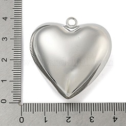 ハート真鍮のペンダント  カドミウムフリー＆ニッケルフリー＆鉛フリー  プラチナメッキ  36.5x35.5x17mm  穴：3mm&nbsp;X-KK-N254-98P
