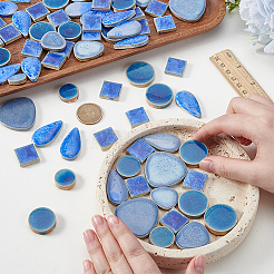 500G 4 Styles Round Porcelain Cabochons&nbsp;DIY-SP0007-69