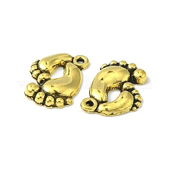 合金のチベット風チャーム  カドミウムフリー＆ニッケルフリー＆鉛フリー  足  アンティーク黄金  20x17x3mm  穴：1.5mm&nbsp;GLF10163Y-NF