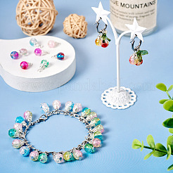 78Pcs 13 Colors Transparent Spray Painting Crackle Glass Charms&nbsp;PALLOY-TAC0088