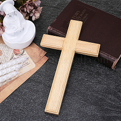 木製の壁掛けクロスペンダント  壁の装飾  モカシン  251x147x15.5mm  穴：24x10mm&nbsp;WOOD-WH0124-148