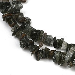 天然石グリーンルチルクォーツビーズ連売り  チップ  2~7x5~17x5~6mm  穴：0.9mm  30.71~31.50''（78~80センチメートル）&nbsp;G-Q060-C03
