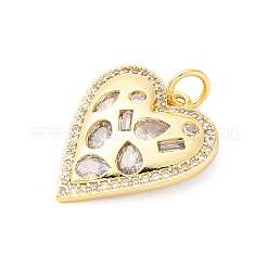 Brass Micro Pave Cubic Zirconia Pendants&nbsp;KK-D325-58G-01