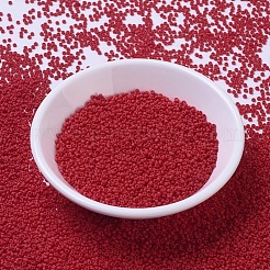 MIYUKIラウンドロカイユビーズ  日本製シードビーズ  11/0  (rr407f)マット不透明朱赤  2x1.3mm  穴：0.8mm  約50000個/ポンド&nbsp;SEED-G007-RR0407F