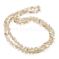 フルメッキ電気メッキガラスビーズ連売り  ファセットポリゴン  モカシン  7.5x6x6.8mm  穴：1mm  約90個/連  26.85インチ（68.2cm）&nbsp;X-EGLA-G037-04A-FP03